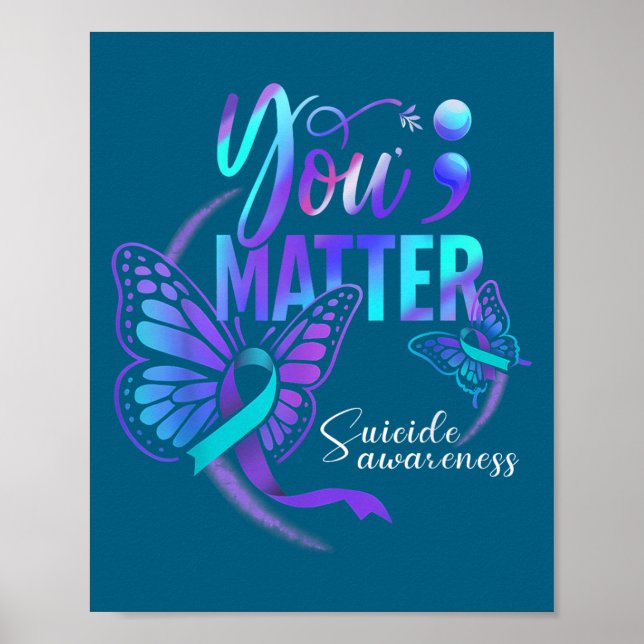 Poster You Ribbon Butterfly Suicide Awareness Women Men  (Frente)