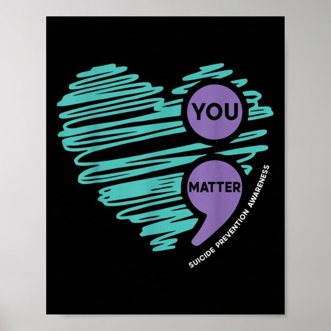 Poster You Semicolon Suicide Prevention Awareness Month  (Frente)