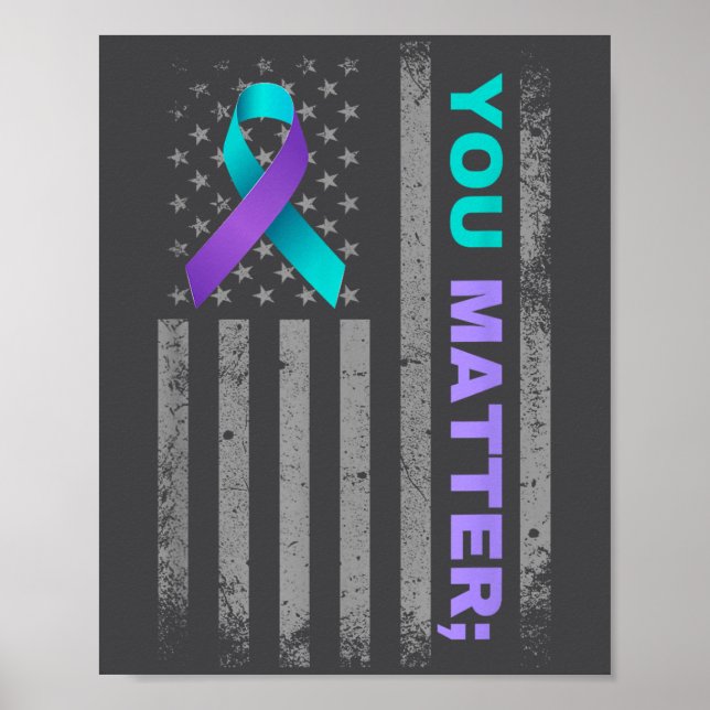 Poster You Suicide Prevention Awareness American Flag Rib (Frente)