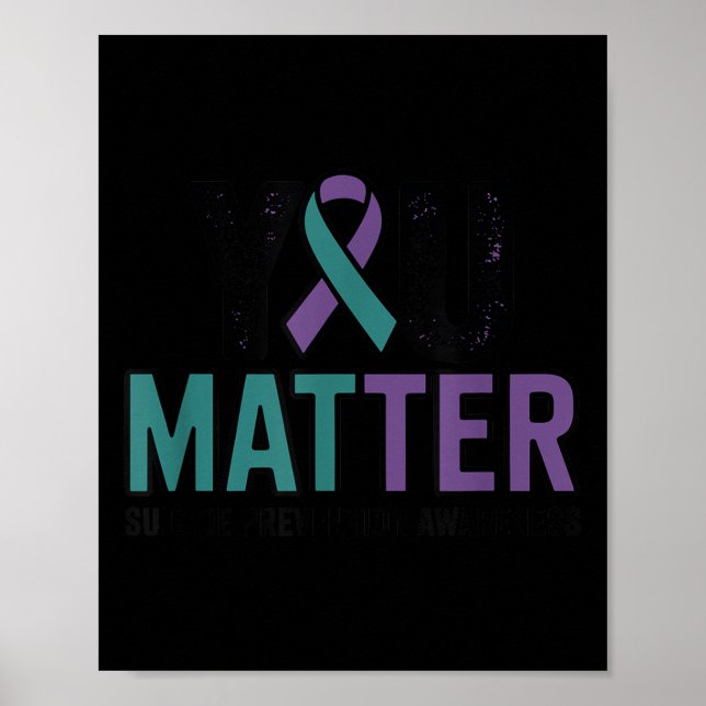 Poster You Suicide Prevention Awareness Ribbon  (Frente)