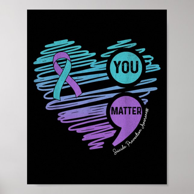 Poster You Suicide Prevention Awareness Semicolon Suprt  (Frente)