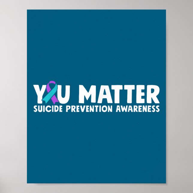 Poster You Suicide Prevention Awareness Teal Purple  (Frente)