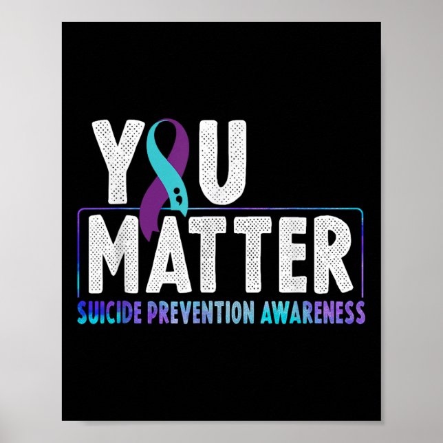 Poster You - Suicide Prevention Teal Purple Awareness Rib (Frente)