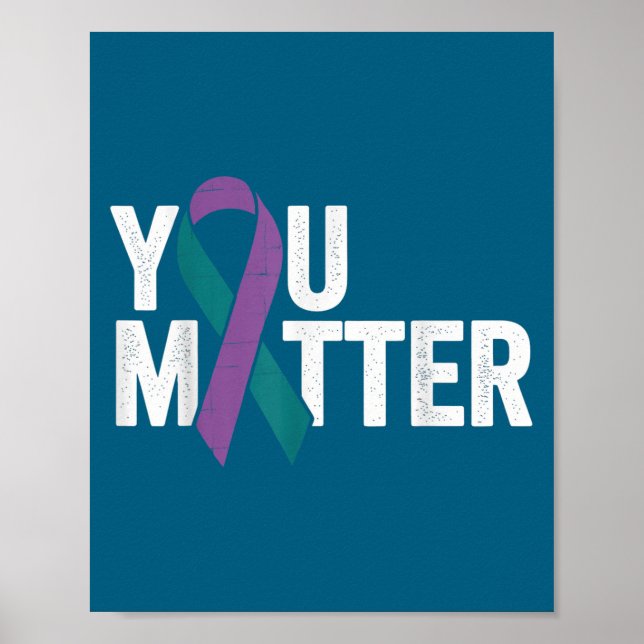 Poster You - Suicide Prevention Teal Purple Awareness Rib (Frente)