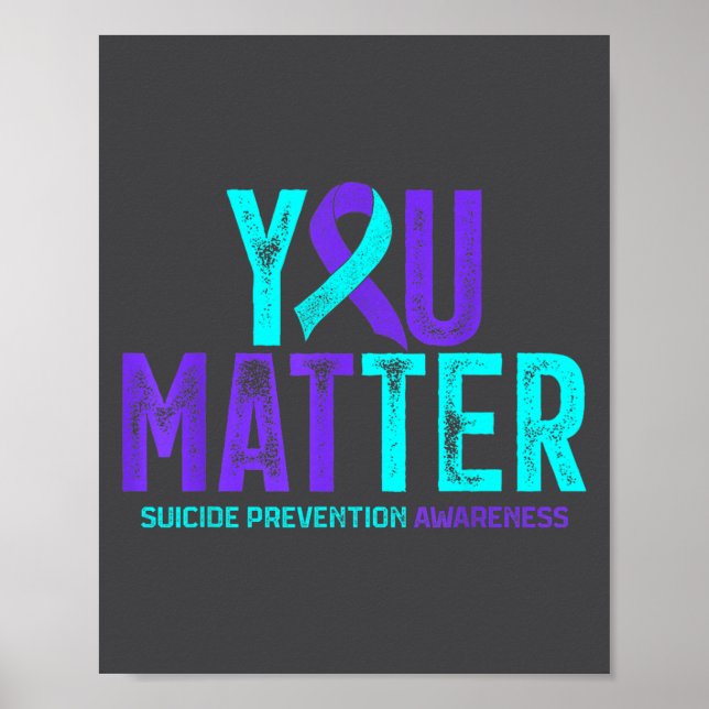Poster You - Suicide Prevention Teal Purple Awareness Rib (Frente)
