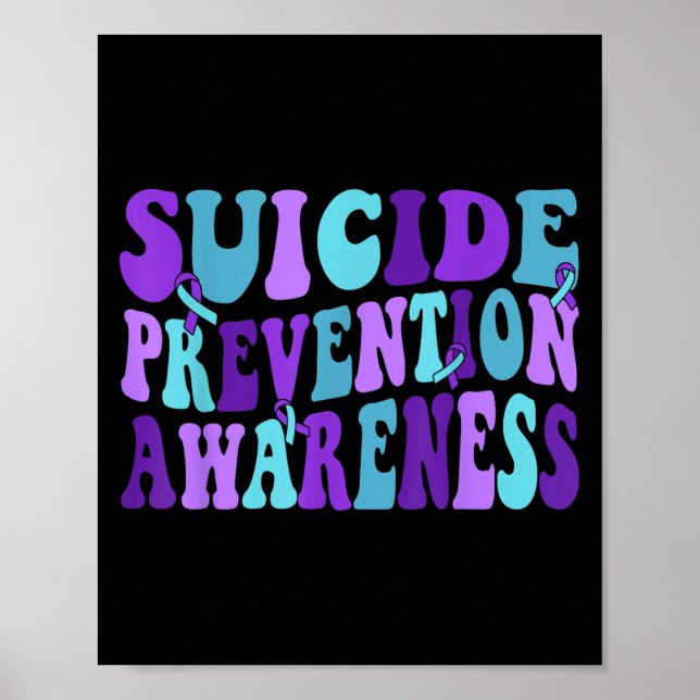 Poster You Suicide Prevention Teal Purple Awareness Ribbo (Frente)