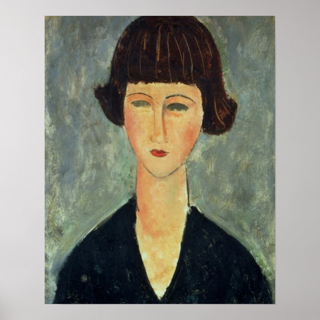Póster Young Brunette, 1917 (óleo na canvas) (Frente)