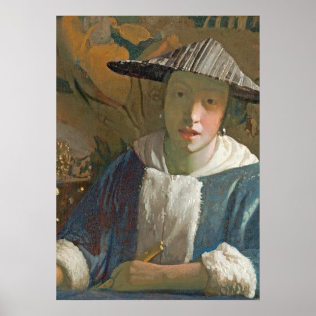 Póster Young Girl with a Flute, c.1665-70 (Frente)
