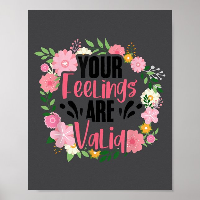 Poster Your Feelings Are Valid Mental Health People With  (Frente)