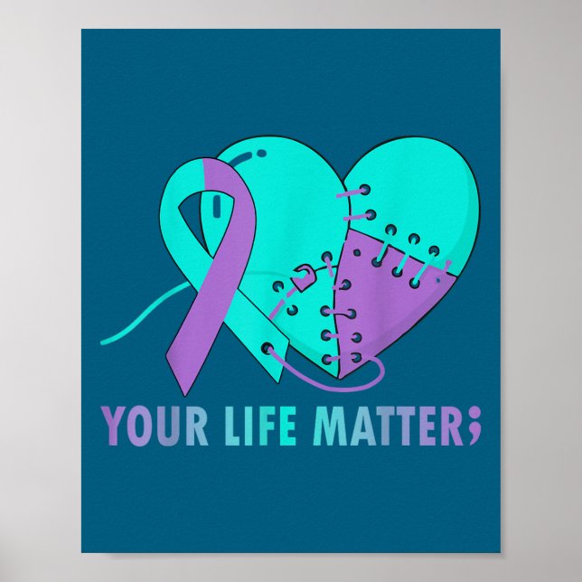 Poster Your Life S Suicide Prevention Awareness Teal And  (Frente)