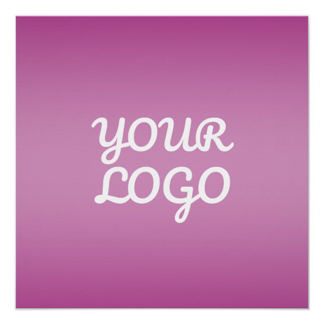 Póster Your Logo & Modern Simple Ombre | Purple (Frente)