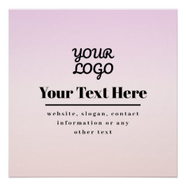 Póster Your Logo & Text | Pink & Peach Ombre