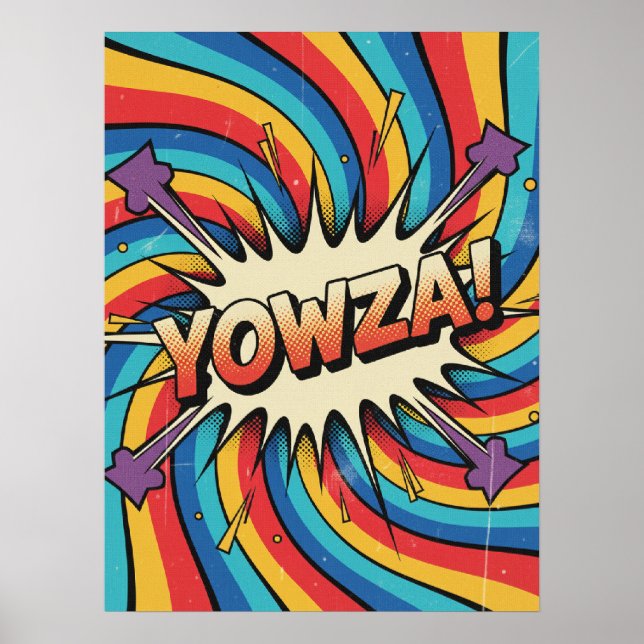 Poster YOWZA! Explosão em espiral: Pop de pintura (Frente)
