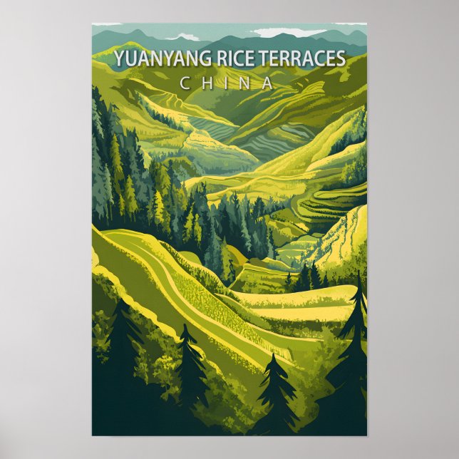 Poster Yuanyang Rice Terrace China Viagem (Frente)