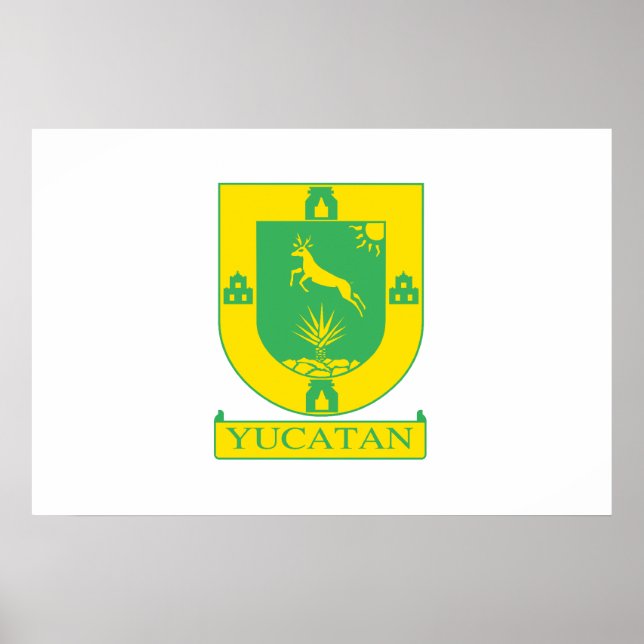 Poster Yucatan, bandeira do México (Frente)