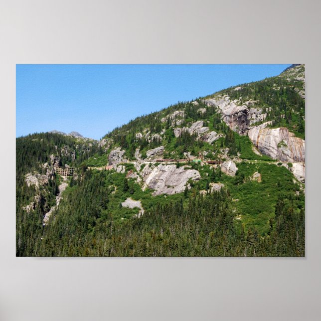 Poster Yukon Train em um lado da montanha, Canadá (Frente)