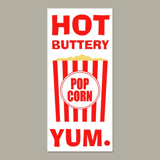 Poster Yum Hot Buttery Popcorn Sinal (Criador carregado)