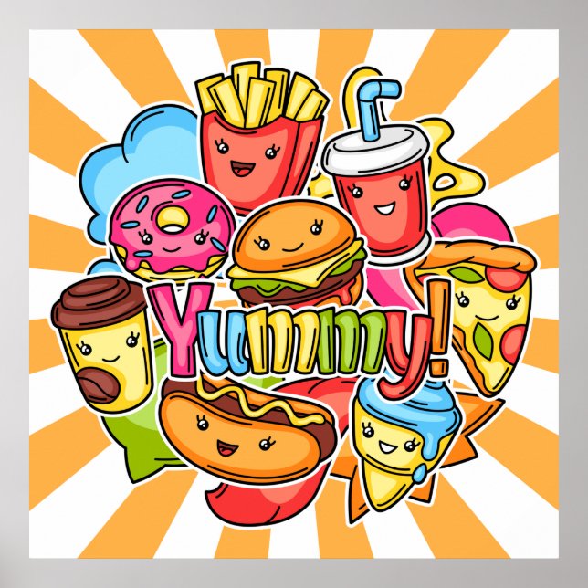 Poster Yummy Fast Comida (Frente)