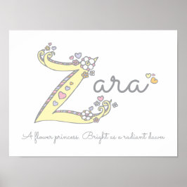 Poster Z de Zara significado do nome da arte inicial de r