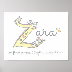 Poster Z de Zara significado do nome da arte inicial de r