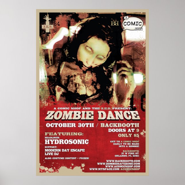 Póster Z.E.D. Dança Zombie (Frente)