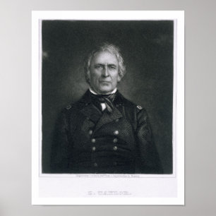 Póster Zachary Taylor, gravada após um daguerrotipo por T
