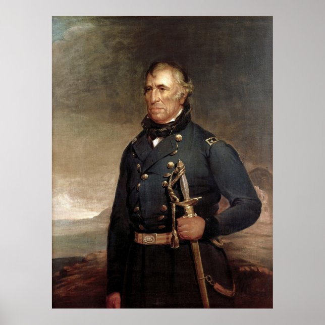 Póster ZACHARY TAYLOR Retrato de Joseph Henry Bush Impres (Frente)