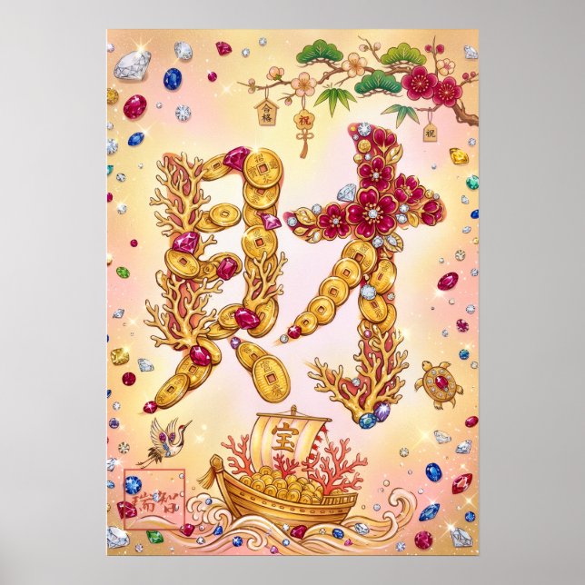 Poster Zai: Good fortune and wealth260030004 (Frente)