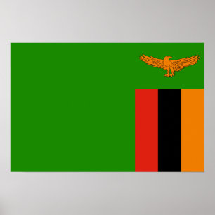 Poster Zâmbia - bandeira zambiana