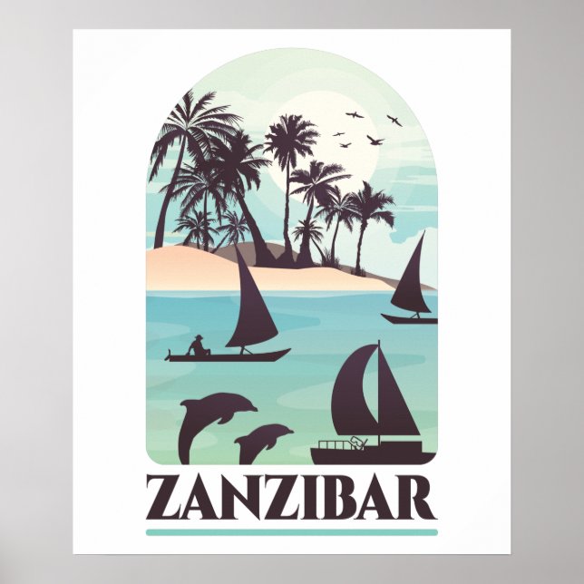 Poster Zanzibar Africa Vintage Wall Art (Frente)