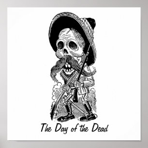 Póster Zapatista Calavera. c. 1900's adiantado. México