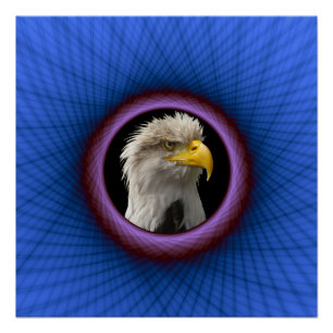 Póster Zazzle Perfect Poster Blue e Purple Window Frame