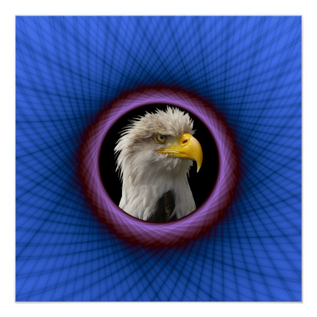 Póster Zazzle Perfect Poster Blue e Purple Window Frame (Frente)