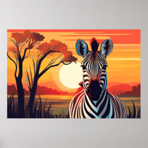 Poster Zebra Animal Selva Natureza Selvagem