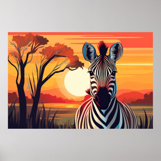 Poster Zebra Animal Selva Natureza Selvagem (Frente)