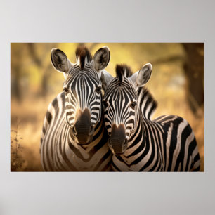 Poster Zebra Animal Wilderness Beauness Art