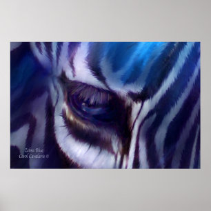 Póster Zebra Blue Art Poster/Print
