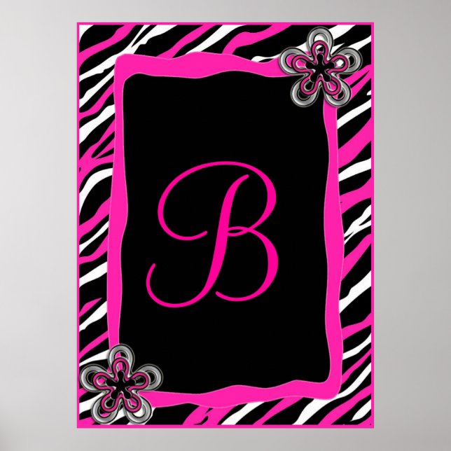 Póster Zebra Border Personalizado Wall Art (Frente)