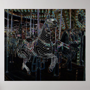 Póster Zebra brilhante