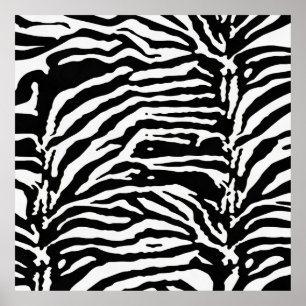 Poster Zebra Camouflage Padrão Artístico Negro e Branco