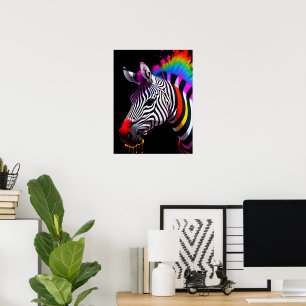 Poster Zebra Colorida