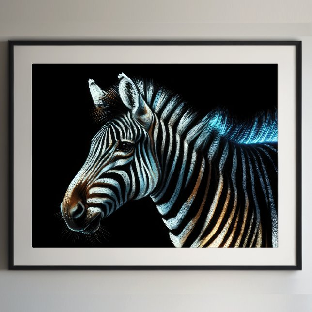 Poster Zebra de Desenho do Pastel duro (Criador carregado)