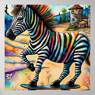 Poster Zebra de Skate