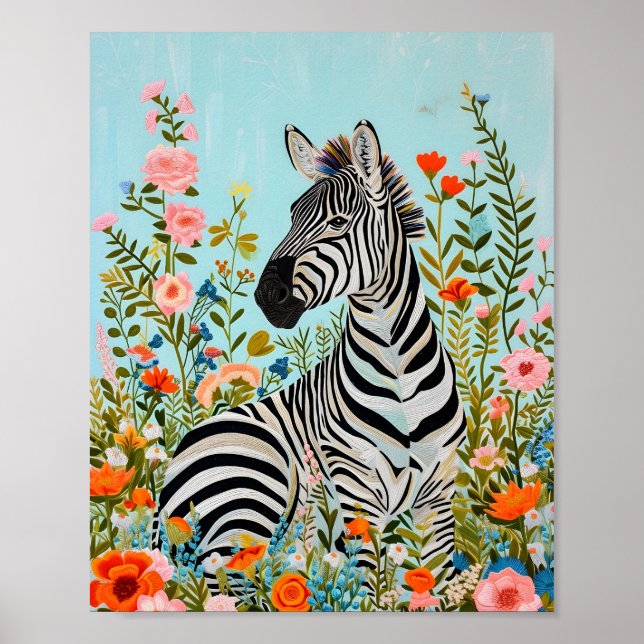 Poster Zebra entre os 🦓 Blooms (Frente)