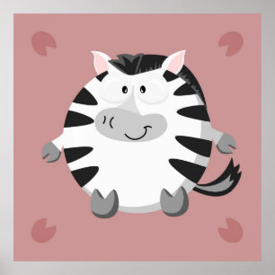 Póster Zebra Fofo