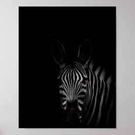 Poster Zebra, fotografia a preto e branco