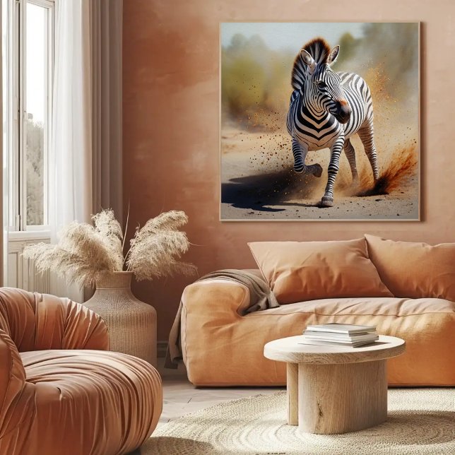 Poster Zebra na Arte Safari Selvagem Dramática (Criador carregado)