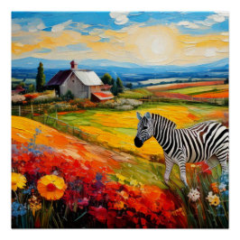 Póster Zebra no Painting