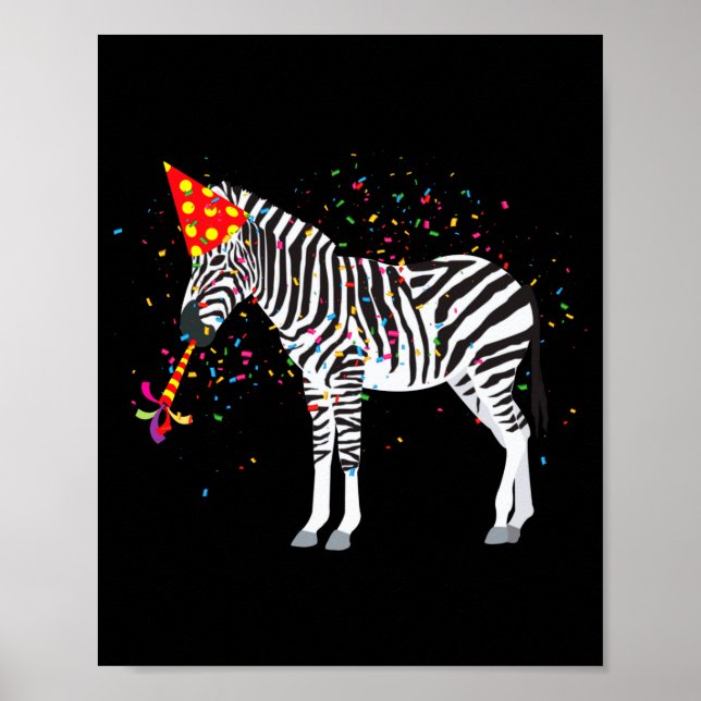 Poster Zebra Partying Animals Having A Party  (Frente)