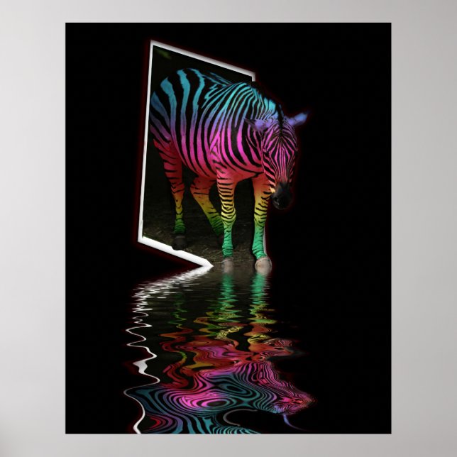 Poster Zebra pintou enchente quatro (Frente)
